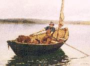 Picknell, William Lamb Man in a Boat oil painting picture wholesale